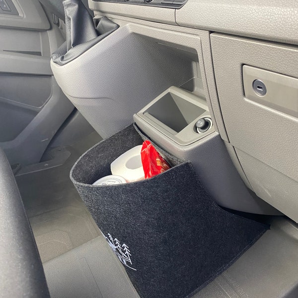 Torba filcowa na kokpit VW Grand California Crafter MAN TGE w kolorze antracytowym >> Miejsce na wiele przedmiotów codziennego użytku i niezbędnych rzeczy w podróży "NOWOŚĆ"