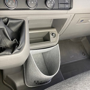 VW Grand California Crafter MAN TGE Cockpit felt bag in light gray storage for a lot of things in everyday life and when traveling NEW image 2