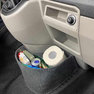 Torba filcowa VW T6 Bulli Cockpit w kolorze ciemnoszarym do Transportera, Multivana, Caravelle >> Przechowywanie wielu rzeczy „NOWOŚĆ”
