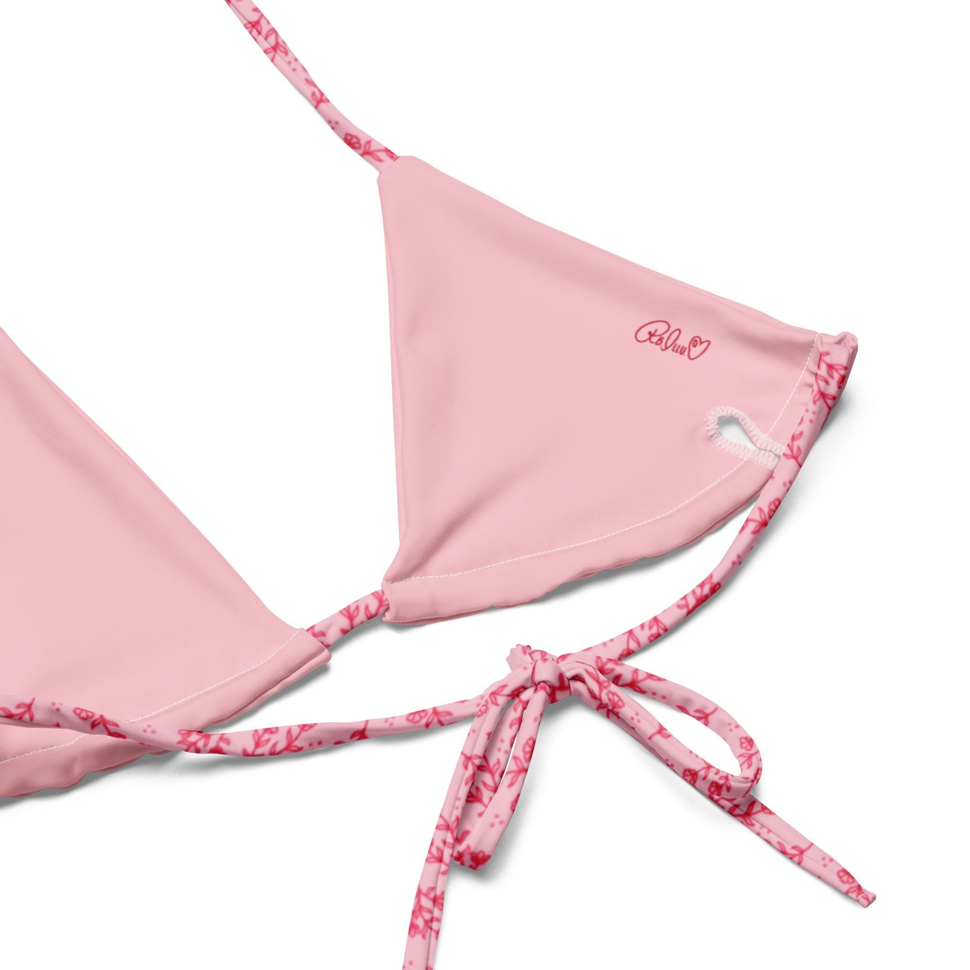 Pink Floral String Bikini • Women’s Swimwear • Sweetheart • Spring ...