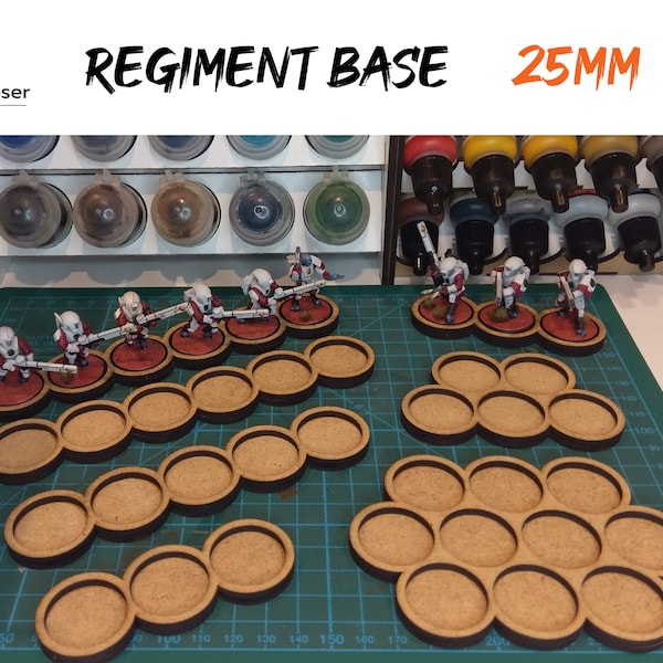 Tabletop Regiment Base für 25mm Bases in verschiedene Formationen für Warhammer, Age of Sigmar, DnD