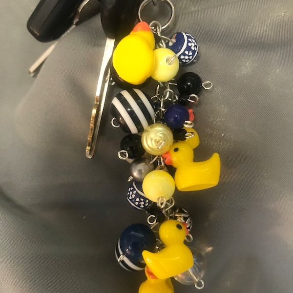 OOAK Jeep Girl Inspired purse or backpack charm  It’s A Jeep Thing Yellow Blue Black ducks