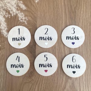 Cartes étape pour bébé, en bois et en couleur.