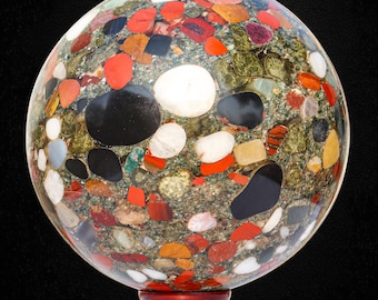 190MM Multi Gemstone Epoxy Resin Sphere Chakra Grid Ball