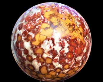 Sfera di cristallo di diaspro rosso cobra (350 mm): pietra per meditazione e guarigione