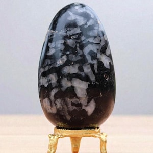 Black Tourmaline Crystal Egg: Polished Metaphysical Healing Stone