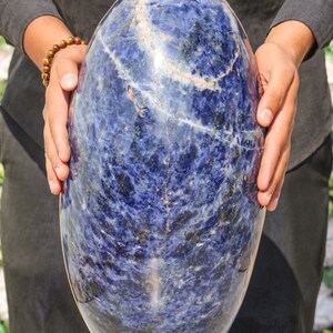 Large Blue Sodalite Shiva Lingam: Polished Healing Crystal (410MM)