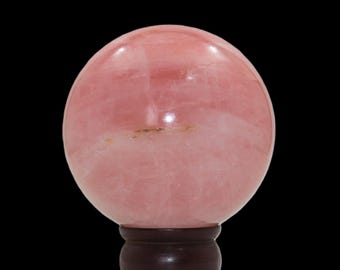 Esfera grande de cristal de quartzo rosa: pedra de cura e meditação (110 mm)