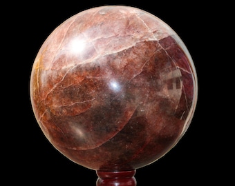 Esfera de Quartzo Vermelho Polido: Pedra de Cura dos Chakras (220 mm)