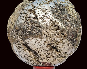 Esfera de cristal de pirita dorada de 190 mm: regalo decorativo para el hogar que equilibra los chakras.