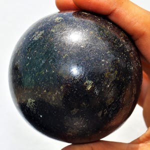 Small 75MM Coppernite Crystal Sphere Throat & Third Eye Chakra Alignment Spiritual Meditation Decor Holistic Health Birthday Gift Ball