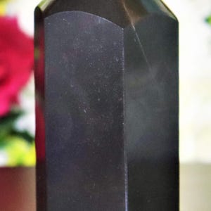 Torre di tormalina nera lucida: obelisco di cristallo curativo, 135 mm