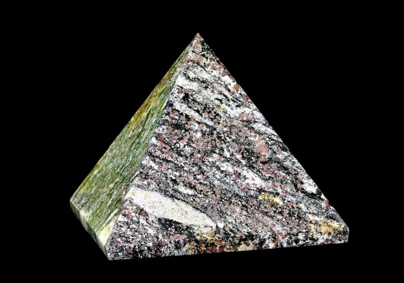 Ruby Spinel Matrix Crystal Pyramid: Polished Egyptian Decor (170MM) - Etsy