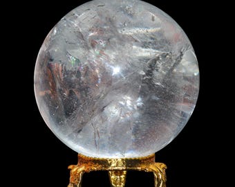 Esfera de Quartzo Cristal Transparente: Cristal de Meditação para Equilíbrio dos Chakras de 60 mm