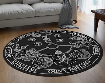 Kircher 72 Names Kabbalah Round Carpet Magic Circle Enochian