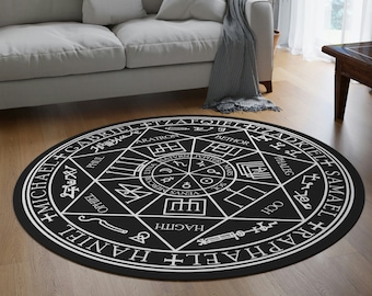 Enochian Magick Archangel Magic Circle Round Carpet Hermetic Sigils Rosicrucian Esoteric Occult Art Wiccan Decor Wiccan Home Decor