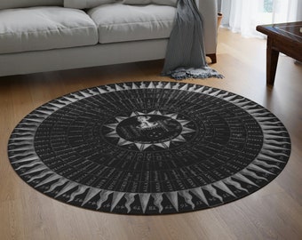 Kircher 72 Names Kabbalah Round Carpet Magic Circle Enochian Magick Hermetic Rosicrucian Esoteric Occult Decor Archangel Sigils Wiccan Decor