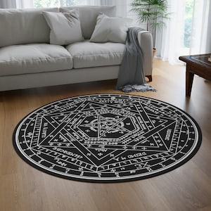 Enochian Magick Magic Circle Round Carpet Hermetic Rosicrucian Esoteric Occult Art Archangel Sigils Alchemy Wiccan Decor Wiccan Home Decor