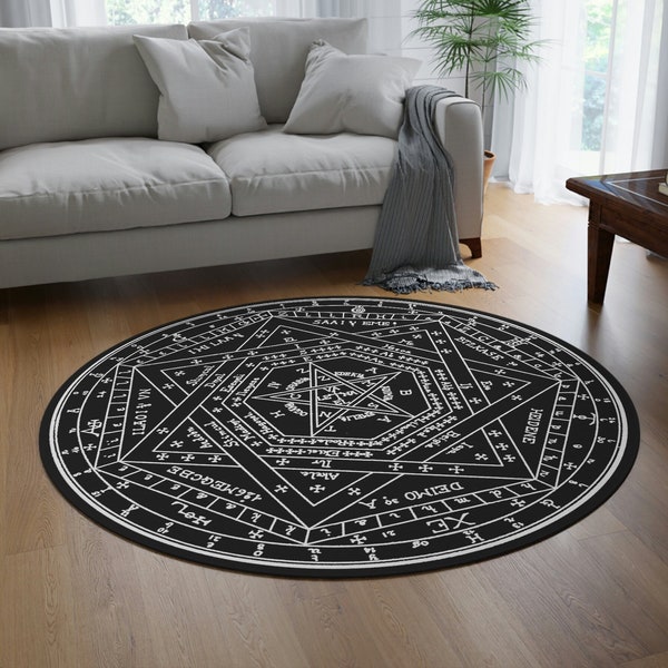 Enochian Magick Magic Circle Round Carpet Hermetic Rosicrucian Esoteric Occult Art Archangel Sigils Alchemy Wiccan Decor Wiccan Home Decor