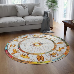 Star Chart Zodiac Chart Round Carpet Astrology Chart Magic Circle Magick Esoteric Art Occult Decor Wiccan Decor Constellation Map