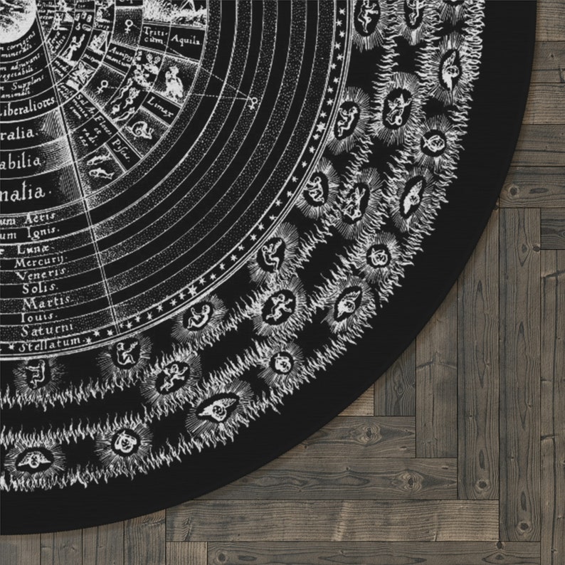 Alchemy Round Carpet Alchemist Hermetic Emerald Tablet Esoteric Occult Art Rosicrucian Magic Circle Sigils Mercury Jupiter Saturn Venus imagen 3