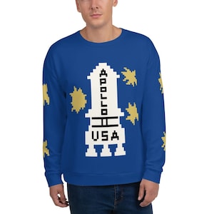Apollo 11 Fleece Pullover Stephen King Oversized Sweater The Shining Overlook Hotel Astronaut Shirt Outer Space Nasa Shirt Nasa Vintage