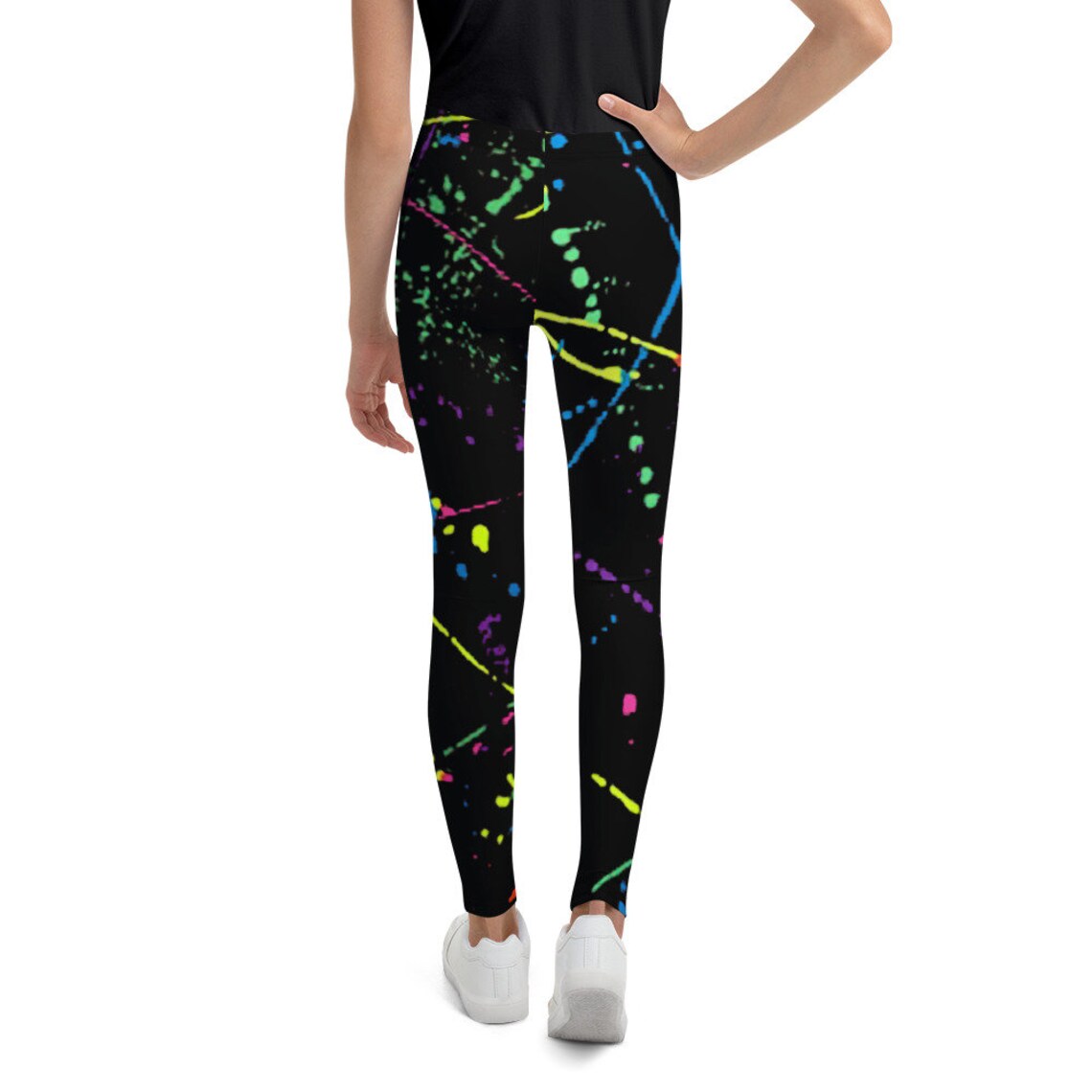 Kids Leggings Neon Paint Splatter Tights 80s Clothing Baby Etsy