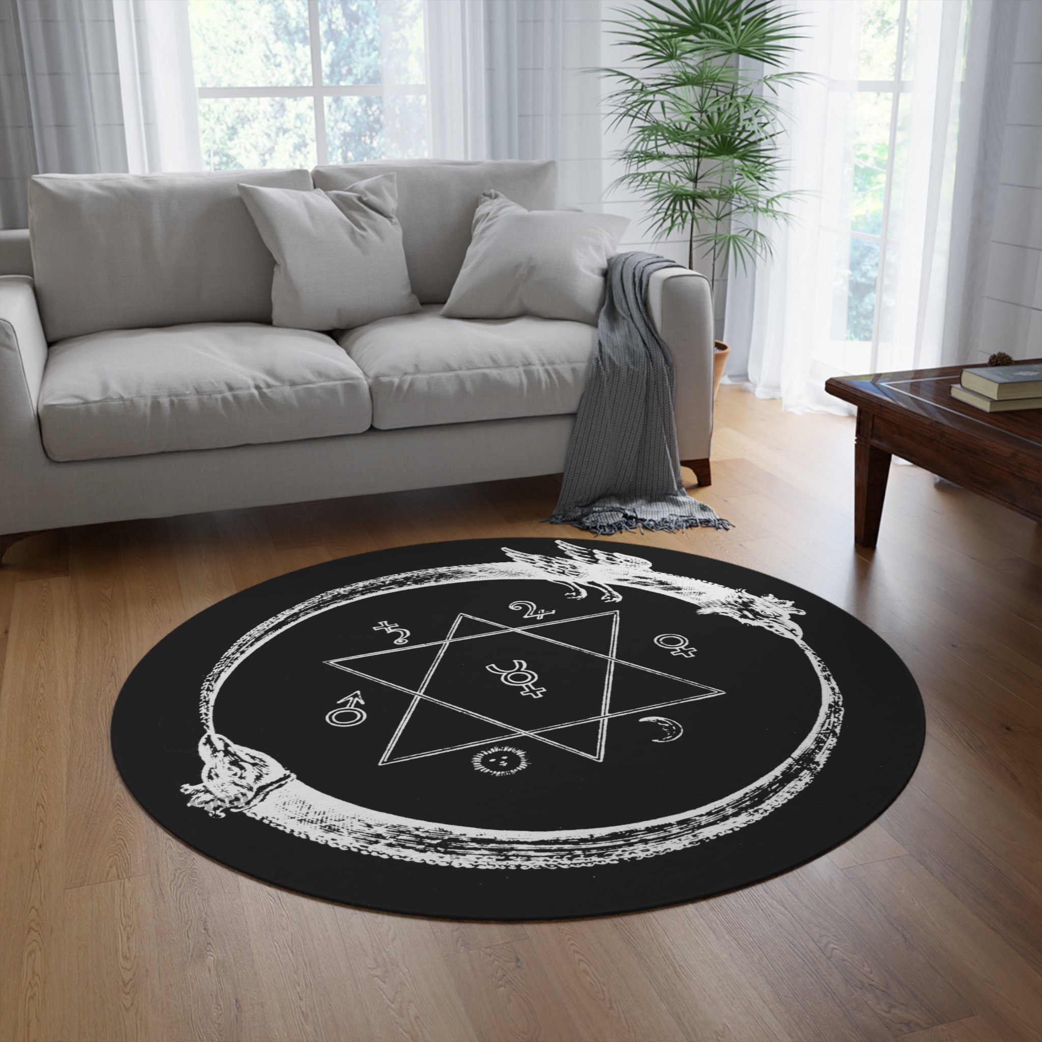 Alchemy Ouroboros Magic Circle Round Carpet Hermetic Rosicrucian