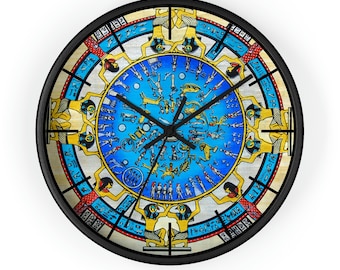 Dendera Zodiac Unique Wall Clock Egyptian Revival Ancient Egypt Wooden Clock Modern Wall Clock Wood Wall Clock Esoteric Wiccan Decor