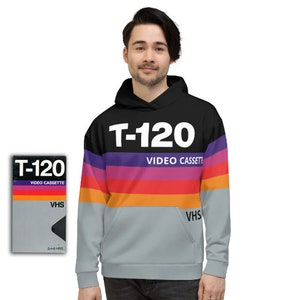 VHS Tapes Retrowave Retro Hoodie Cassette Tape Fleece Pullover 80s Retro Jumper Punk Hoodie Oversized Hoodie Cyberpunk Shirt Vaporwave