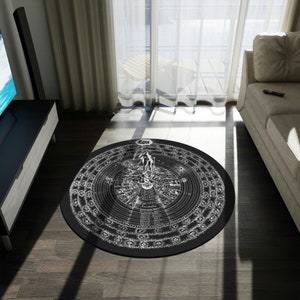 Alchemy Round Carpet Alchemist Hermetic Emerald Tablet Esoteric Occult Art Rosicrucian Magic Circle Sigils Mercury Jupiter Saturn Venus imagen 2