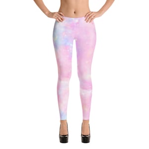 Fairy Kei Galaxy Print Yoga Leggings Yoga Pants Women Tights Pastel Goth Clothing Unicorn Leggings Aesthetic Kawaii Clothing Harajuku