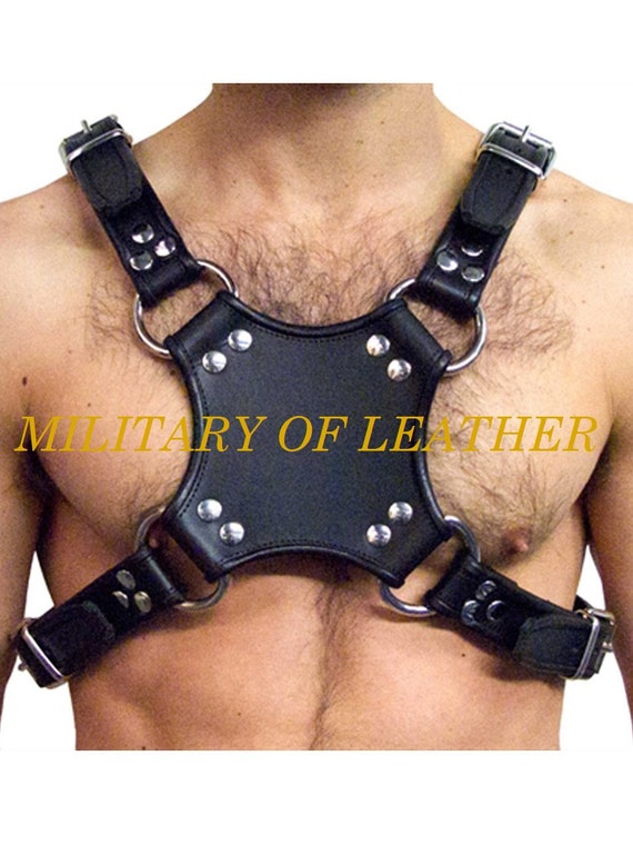 Buy Men's Black Leather Body Chest Harness Belt Gay Adjustable