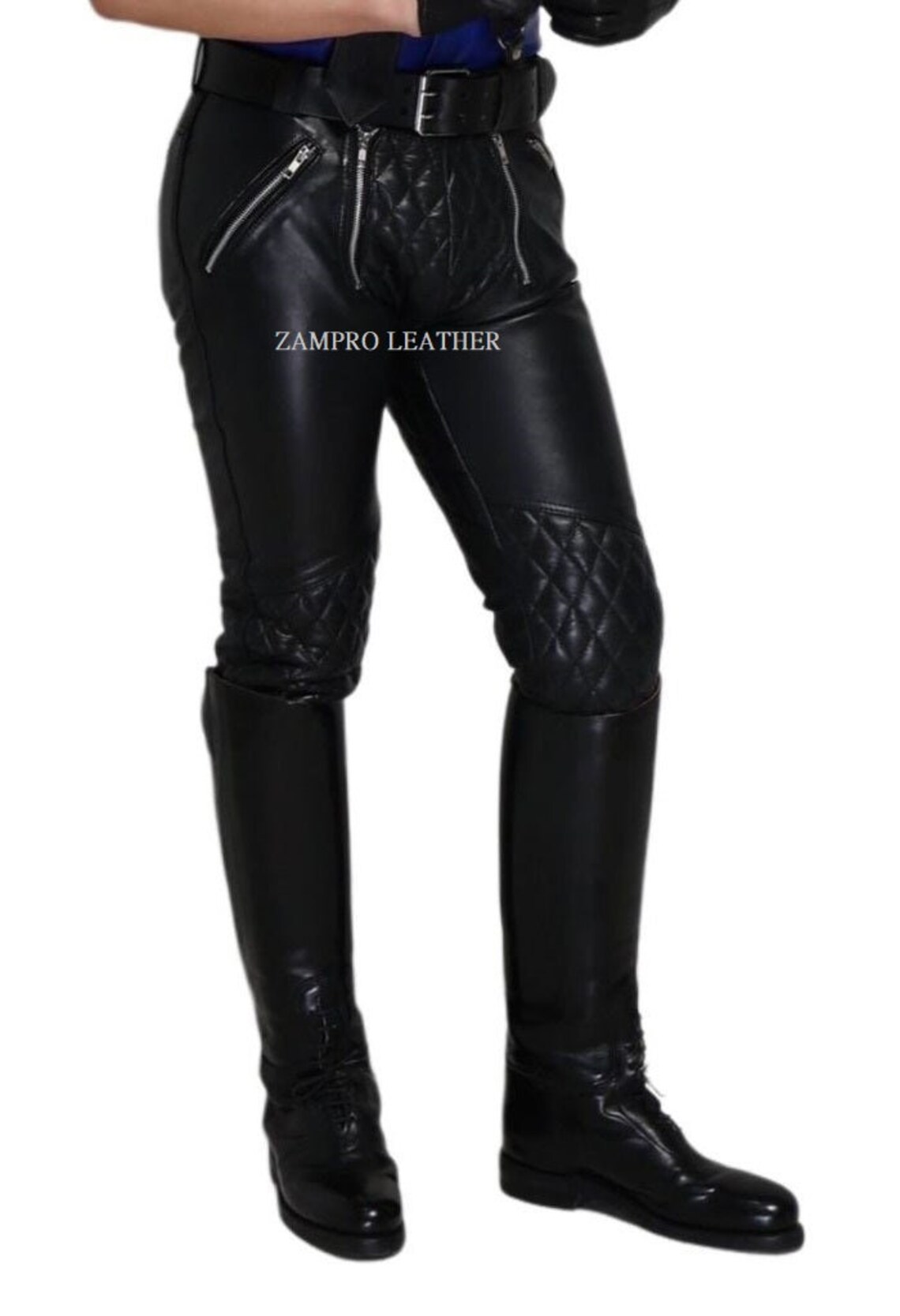 Men's Real Leather Padded Pants Gay Leather Pants Punk Etsy