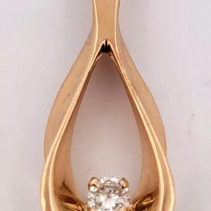 Natural  Diamond  Solid 14k Yellow Gold Pendant Charm Estate Jewelry 3.6g