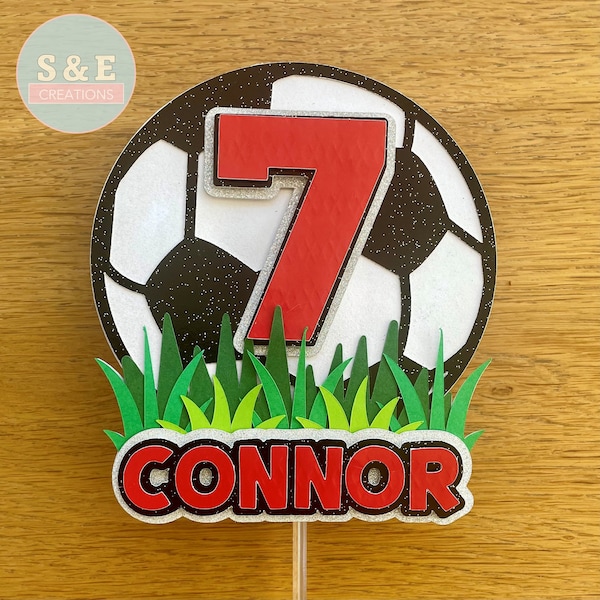Football Cake Topper | Personalised Name and Age | Birthday | Sport