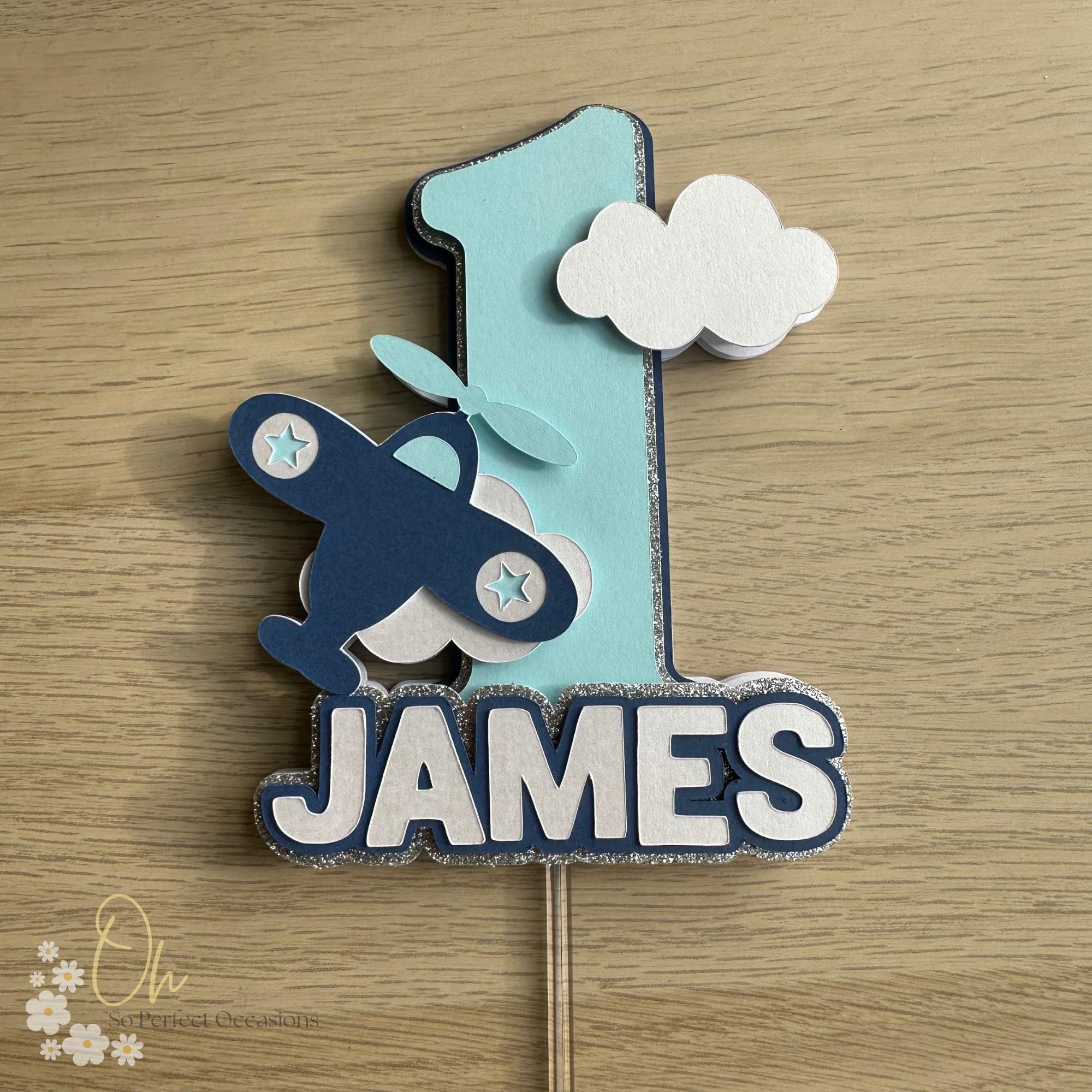 Airplane Cake Topper | Plane | Clouds | Birthday | 1st Birthday | 2nd Birthday | 3rd Birthday