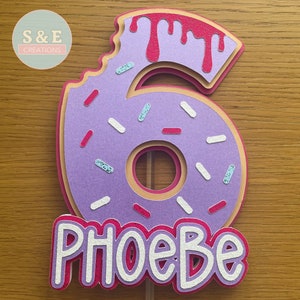 Donut Cake Topper | Personalised Name and Age | Birthday