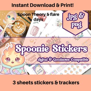 Spoonie Planner Stickers: Chronic Illness Self-Care (Digital Download)