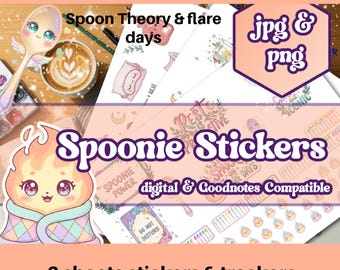 Spoonie Planner Stickers: Chronic Illness Self-Care (Digital Download)
