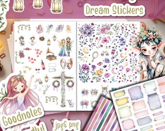 Midsummer Night’s Dream Planner Stickers | Fairy Journal Kit | A5 Printable & Digital, Goodnotes, Instant Download