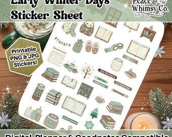 Early Winter Days Sticker Sheet – Cozy Winter Planner Stickers,