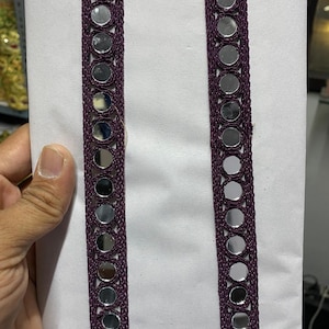 9 Yards Pale Gold Indian Mirror Embellished Craft Supply trimming Dress Lace crafting