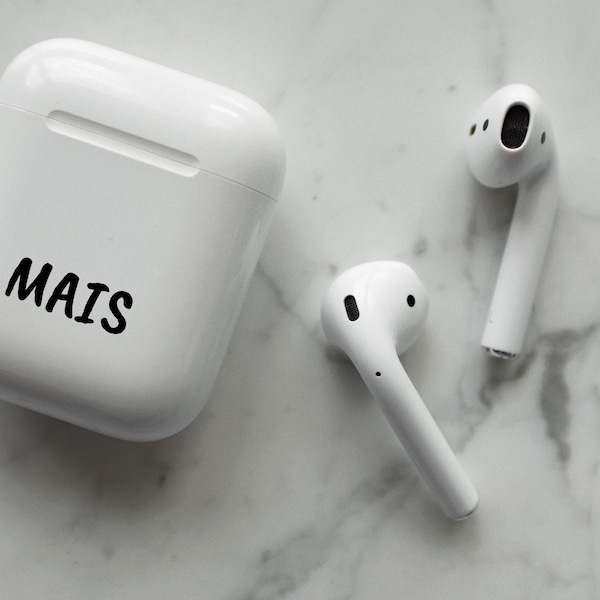 Calcomanía de Airpods / SOLO CALCOMANÍA / Calcomanía personalizada en miniatura / Mini calcomanía para Airpods / Calcomanías para auriculares / Calcomanía inicial de Airpods / Personalizada