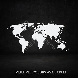 Sticker WERELDKAART | Autostickers | Naamstickers | Raamstickers | Logostickers | Autoraamstickers | Stickers voor auto's | Bumperstickers
