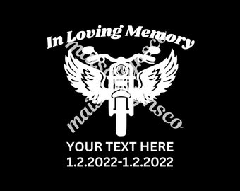 In Loving Memory Custom Motorcycle Decal | Car Decals | Name Stickers | Car Window Decal | Stickers For Cars | Bumper Sticker | Motorcycle