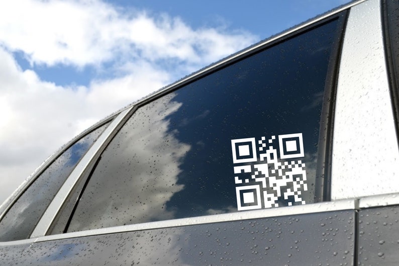 Custom QR Code and Line of Text Car Decals Weatherproof Etsy