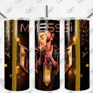 5 Lionel Messi Bundle 20oz Skinny Tumbler Wrap Sublimation Design, World Cup 20oz Template, Straight Tumbler Wrap, PNG Digital Download image 6