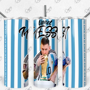 5 Lionel Messi Bundle 20oz Skinny Tumbler Wrap Sublimation Design, World Cup 20oz Template, Straight Tumbler Wrap, PNG Digital Download image 5