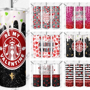 6 Valentine Tumbler Sublimation Bundle Designs Downloads, Valentine Tumbler PNG Wrap, Valentines Day Tumbler Wrap Bundle, Valentine Tumblers